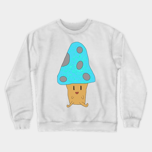 Light Blue Happy Mushroom Crewneck Sweatshirt by Usagicollection